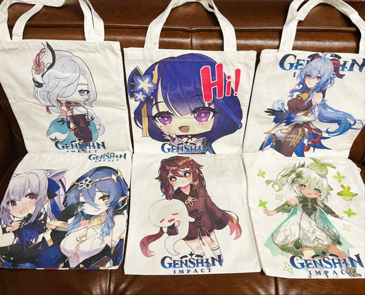 Genshin Impact Fanart Tote Bags